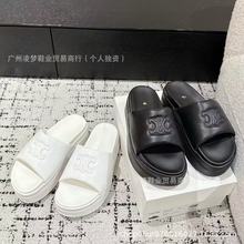 厚底拖鞋厚底高松糕女一字百搭凉拖鞋拖鞋女版本凯旋门沙滩鞋