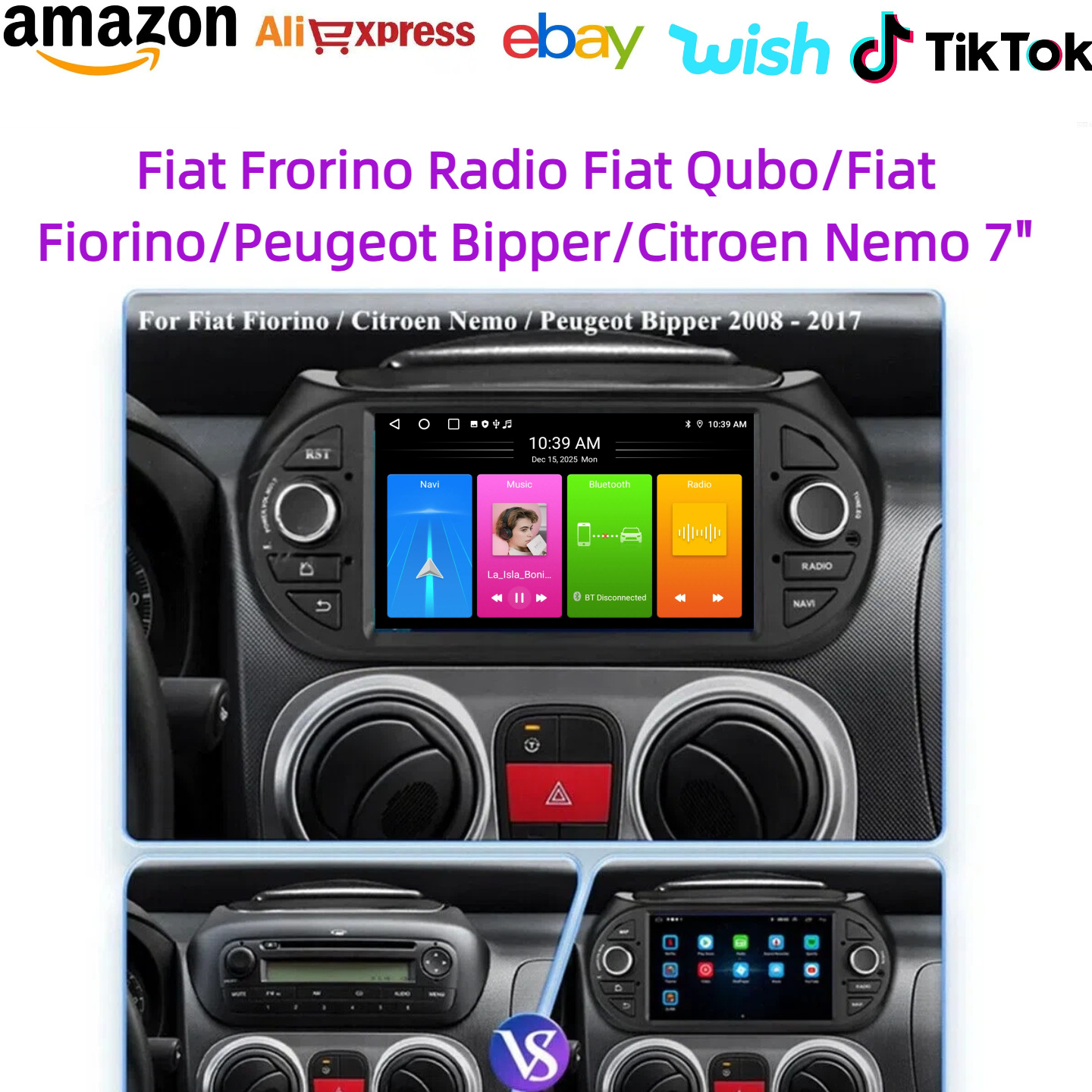 Fiat Frorino /Qubo/ Peugeot Bipper 2008-2017 Navigation Bluetooth Integrated Device