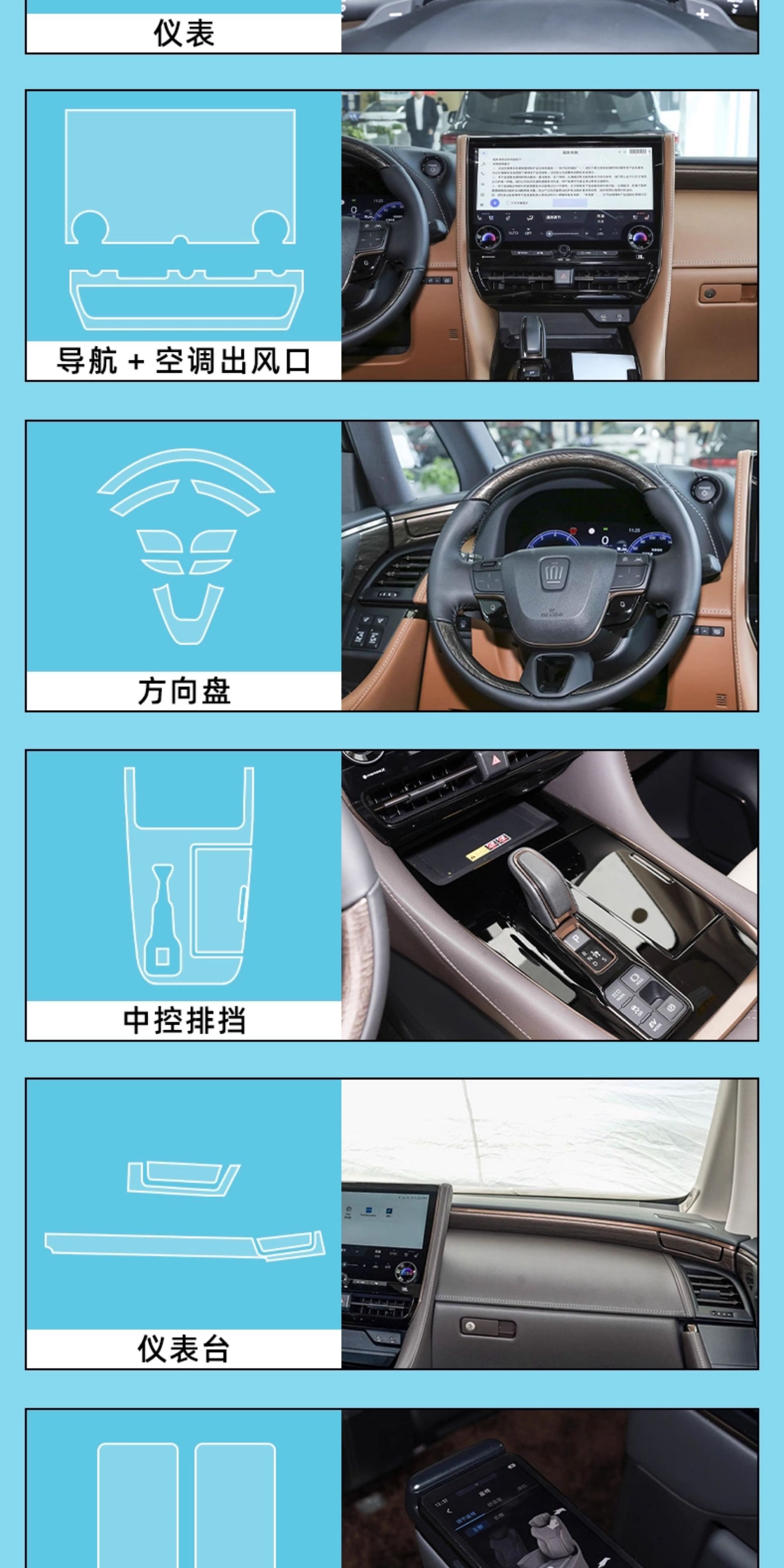 Suitable for Toyota Alfa/Willfa Right-Hand Drive Interior Protection 40 Series Central Control Film Navigation Screen Tempered Film