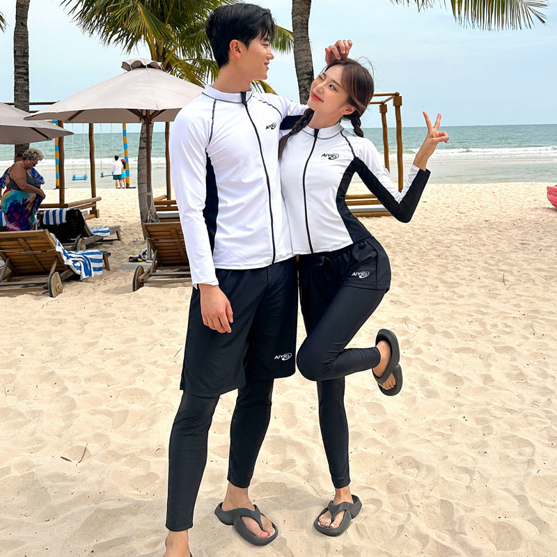 South Korea Diving Suit Zipper Split Long Sleeve Trousers Swimsuit Sports suit Couple Men and Women Jellyfish Suit Scuba Suit