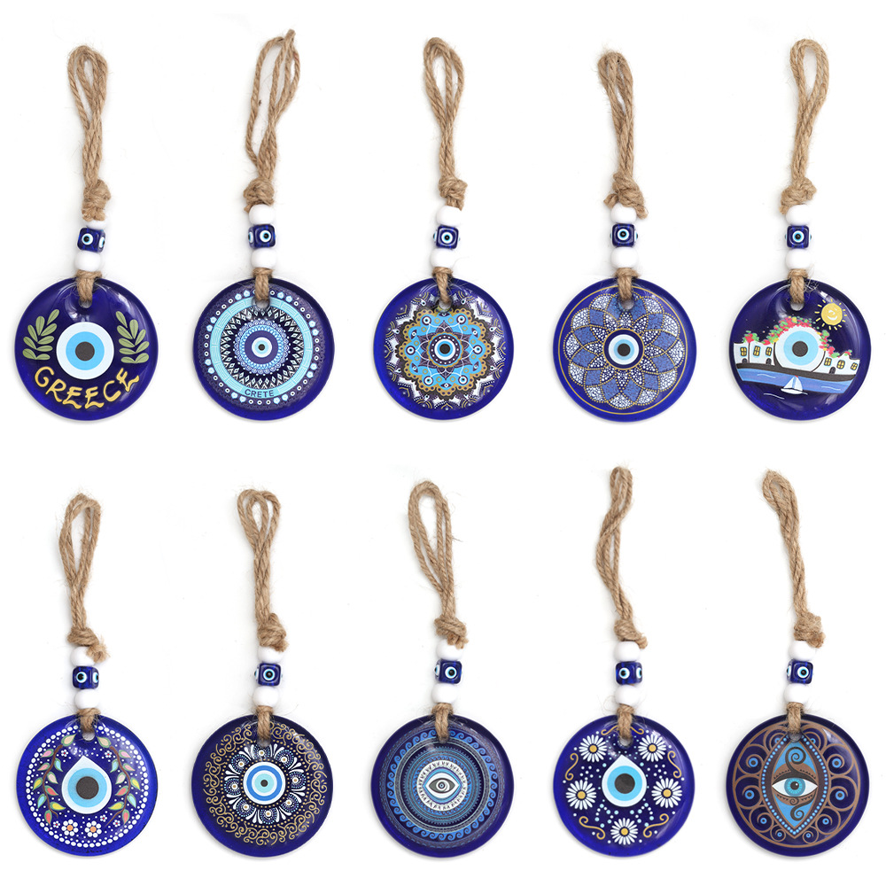 138g Weight Bag Pendant, Keychain Classification 1 Piece Quantity Holiday, Daily Occasion Glass Material Devil's Eye Pattern Unisex Gender Retro, Classic Style Style Retro Classic Style Devil's Eye Glass Unisex Bag Pendant Keychain 18