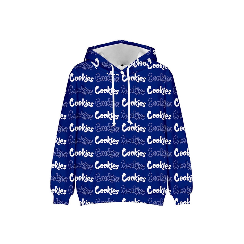 2025 Export Cross-Border Supply 3D Digital Printing Cookies Cookies Long-Sleeved Trendyy Casual Hooded Men's Sweatshirt