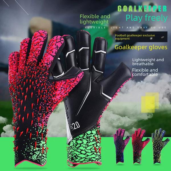 Football Goalkeeper Gloves for Adults and Children, Sports Competition Training, Breathable, Full-Finger, Comfortable, with Finger Protection and Non-Slip