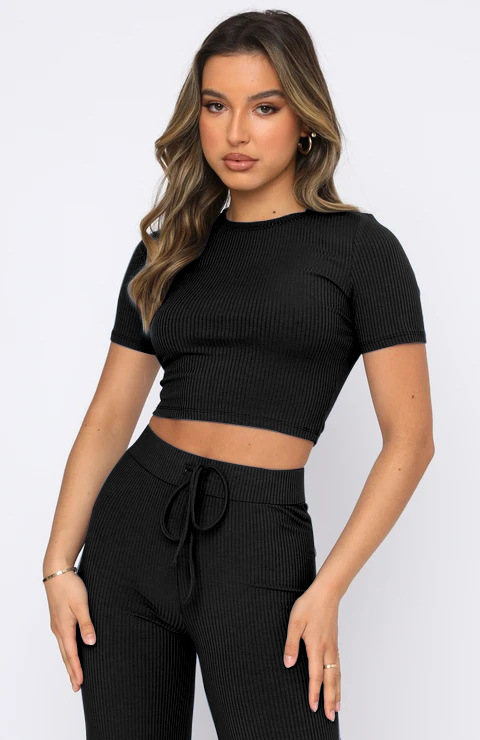 350g Weight Short Sleeve Sleeve Length Polyester Fabric Type Pant Co-ord Set Sets Type 2 Pieces Set Quantity Holiday, Daily Occasion Round Neck Neckline Slim Fit Type Solid Color Pattern Spring Season Women's Gender Streetwear Style Holiday Daily Women's Streetwear Solid Color Polyester Pant Co-ord Set Pants Sets 32