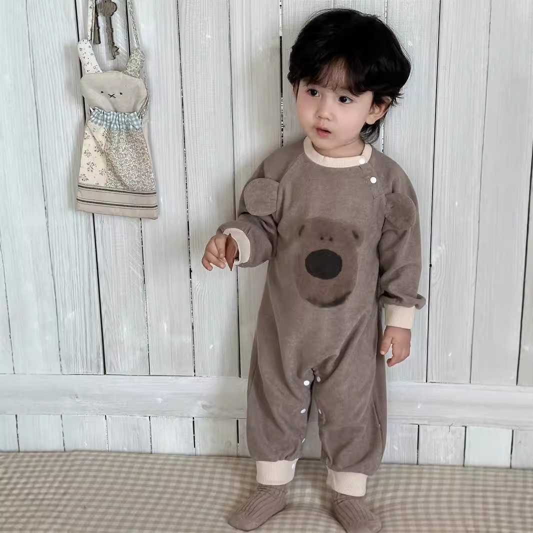 Ropa de bebé de otoño bolsa de bebés 2024 ropa de otoño ropa infantil coreana ropa de bebés cabeza de oso unido chaqueta