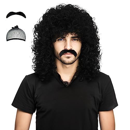 Newland Cross-border 50S60S European and American Rock Curly Hair Hippie Dress Up Set Wig Rock Curly Hair