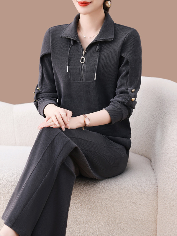 卫衣运动套装女2025新款春秋中年妈妈五十多岁洋气减龄休闲两件套|undefined