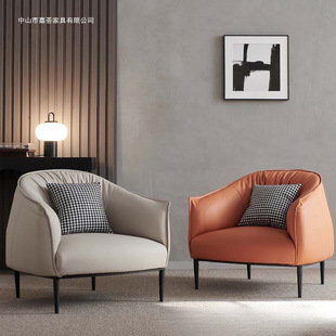 Comfortable and Cozy Nordic Single Sofa for Light Luxury Hotel Bedroom, Small Apartment Living Room, Balcony, Leisure, and Meeting