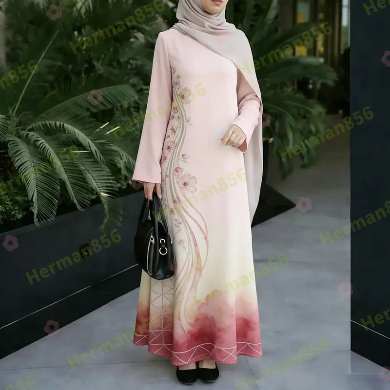 Multi-platform support for dropshipping, ships within 48 hours. Vintage fashion loose plus-size women's long dress