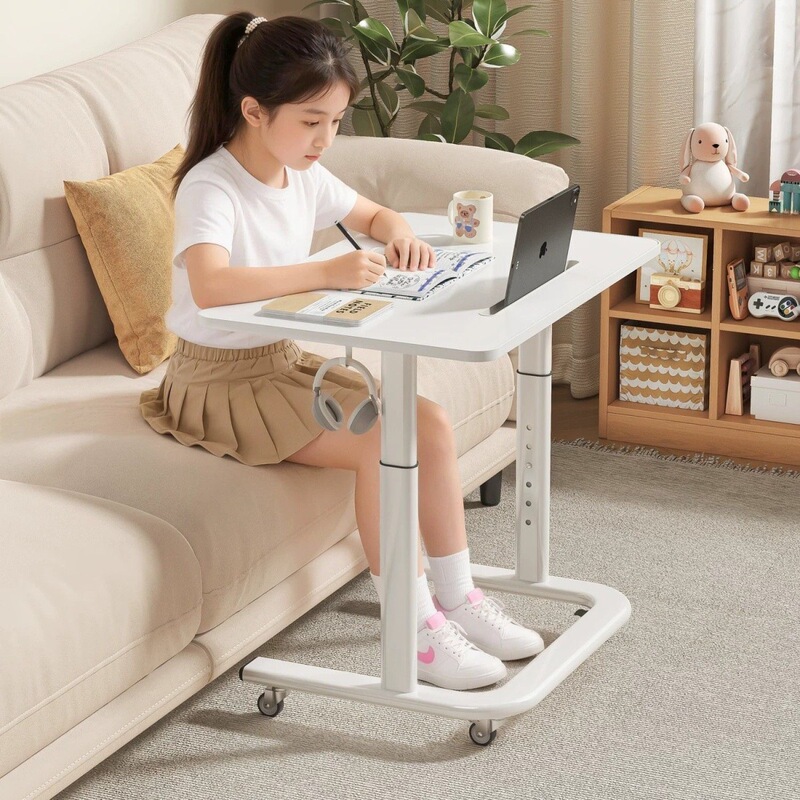 Adjustable study desk for bedroom, bedside, sofa, with wheels, movable desk, dormitory laptop folding computer table Adjustable study desk for bedroom, bedside, sofa, with wheels, movable desk, dormitory laptop folding computer table