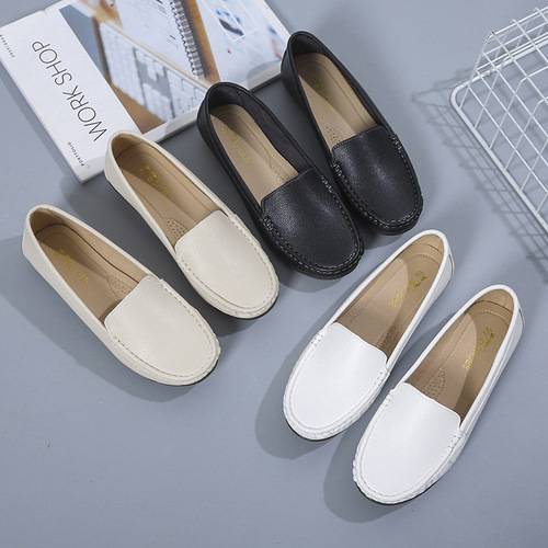 Nurse Shoes Women's 2024 Spring New Slip-on Lazy Flat Shoes Korean Style Mom Shoes Soft Sole Maternity Shoes