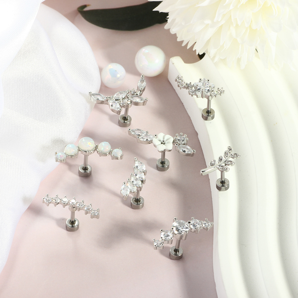 Labret piercing jewelry detail image