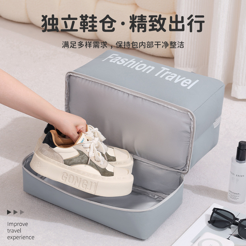 Runhui nuevo bolso de viaje ligero con almacén de zapatos bolsa de fitness de película de cuero 600D bolsa de separación seca y húmeda bolsa de viaje de gran capacidad