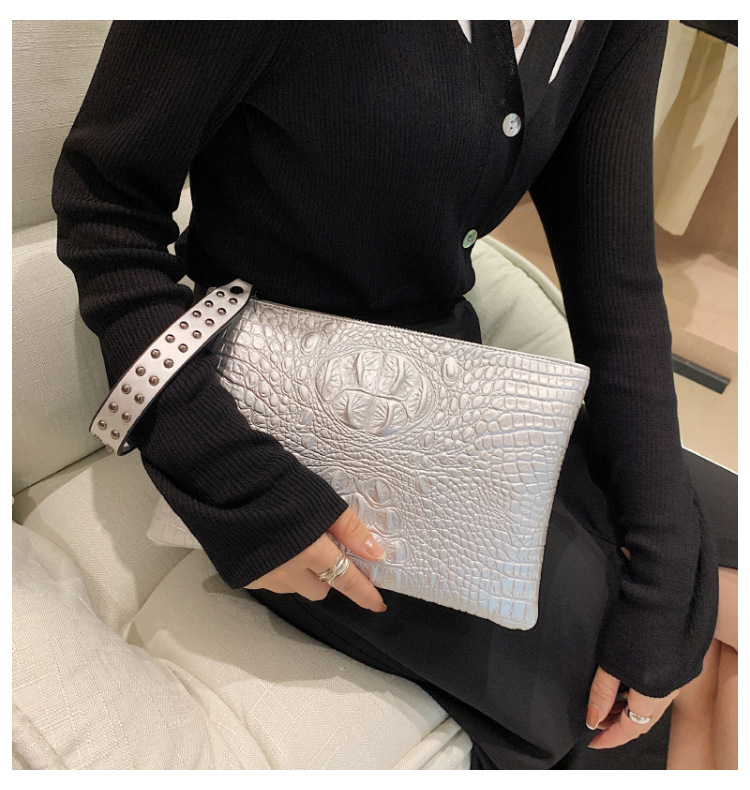 315g Weight Nylon Lining Material Zipper Closure Type Single Shoulder Strap Strap Type Clutch Bag Bags Type Business Occasion Pu Leather Material Solid Color Pattern All Seasons Season Women's Gender Business Style Medium Size Women's Medium Pu Leather Solid Color Business Zipper Clutch Bag 9
