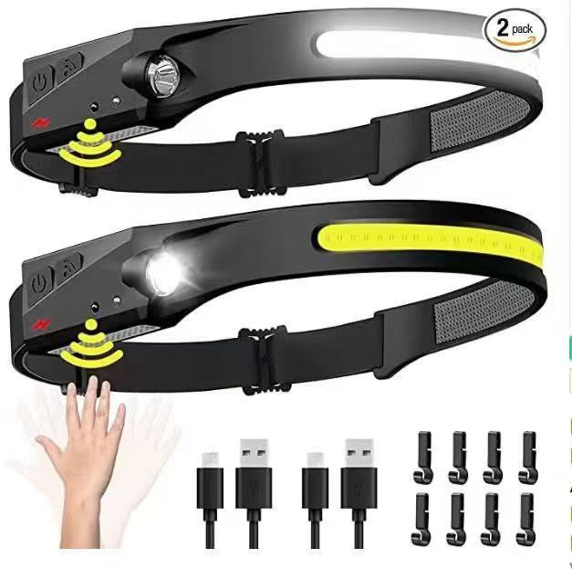 Induction Headlamp with Strong Light and High Lumens for Outdoor Night Fishing, Helmet-Mounted Light, Repairable Led Headlamp with Long-Lasting Lithium Battery