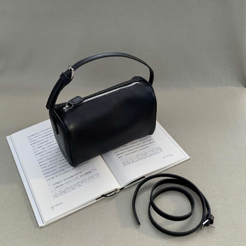 Tr First-Layer Cowhide Mini Portable Pen Holder Bag, High-End Quality Suede Underarm Bag, 90S Style Genuine Leather Small Bag