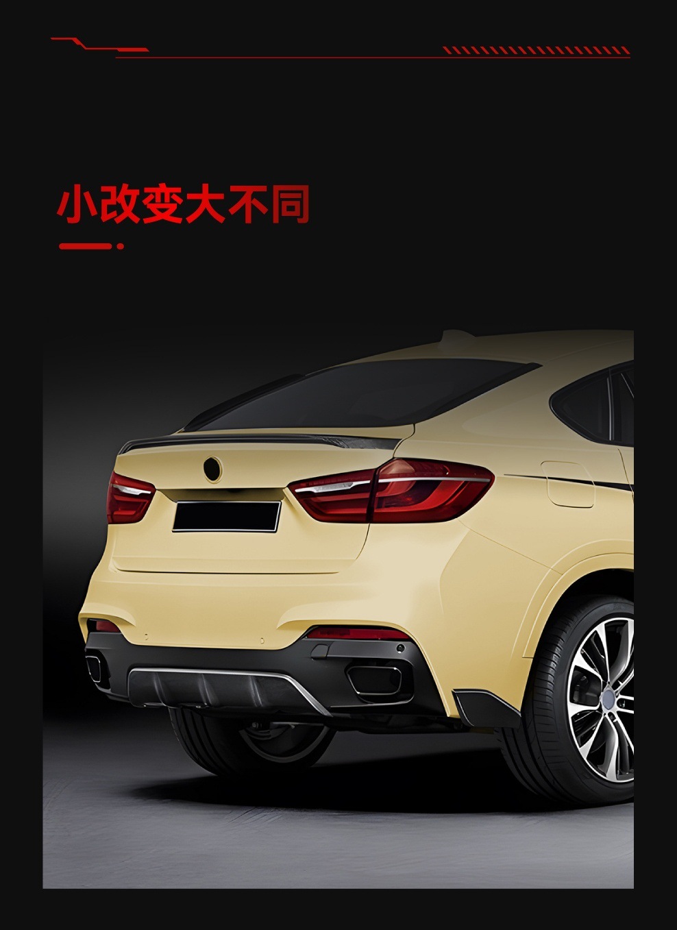 Suitable for 2015-2019 Bmw X6 F16 m Sport Mp Tail Lip Rear Lip Spoiler Cross-Border Modification