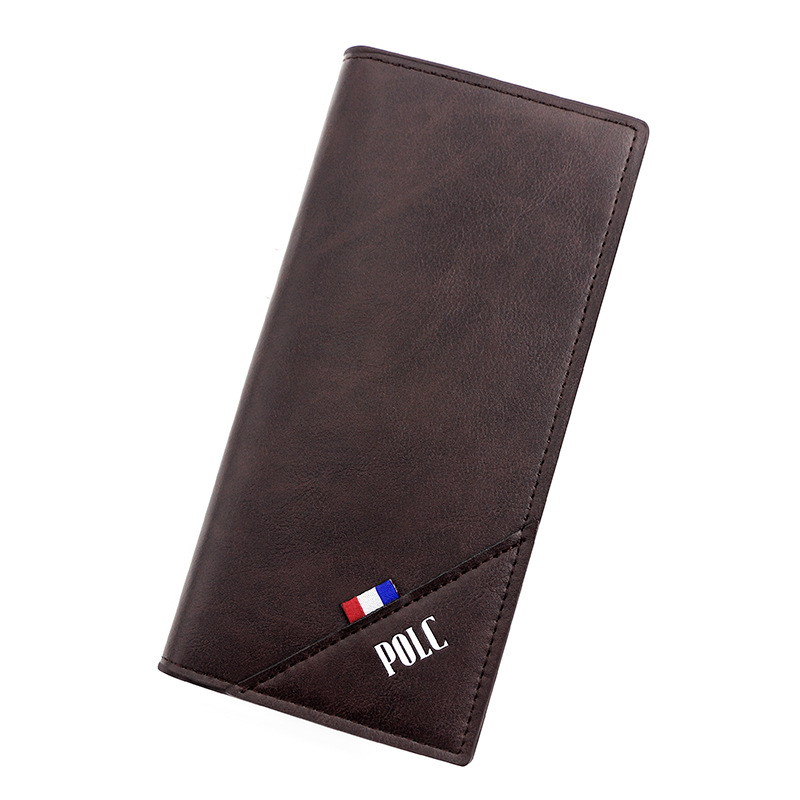 Nueva transfronteriza de Los Hombres de la cartera urbana simple 3 veces de color sólido larga cartera de los hombres billetera titular de la tarjeta billetera al por mayor