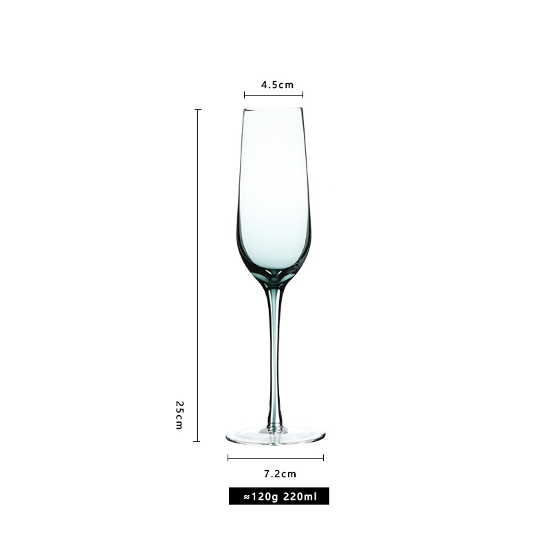 Copa de champán verde