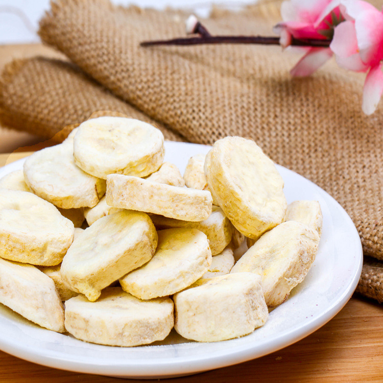 Dried banana slices manufacturer bulk wholesale crispy sweet non-fried non-baked snack wholesale