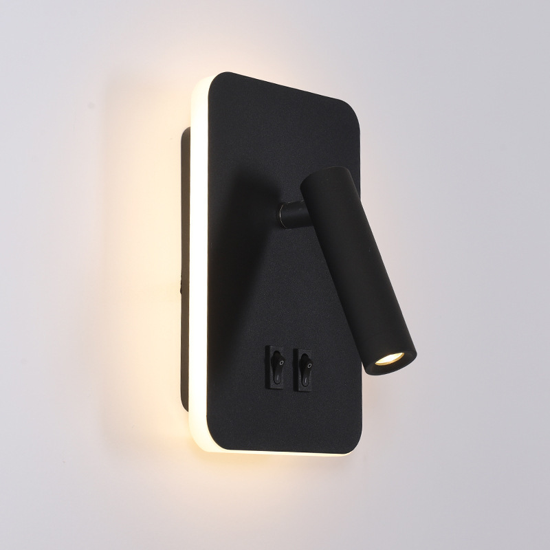 110V pasillo de referencia fondo fondo de pared de fondo moderno lectura dormitorio creativo interruptor de sala de estar iluminación nórdica ajustable minimalista