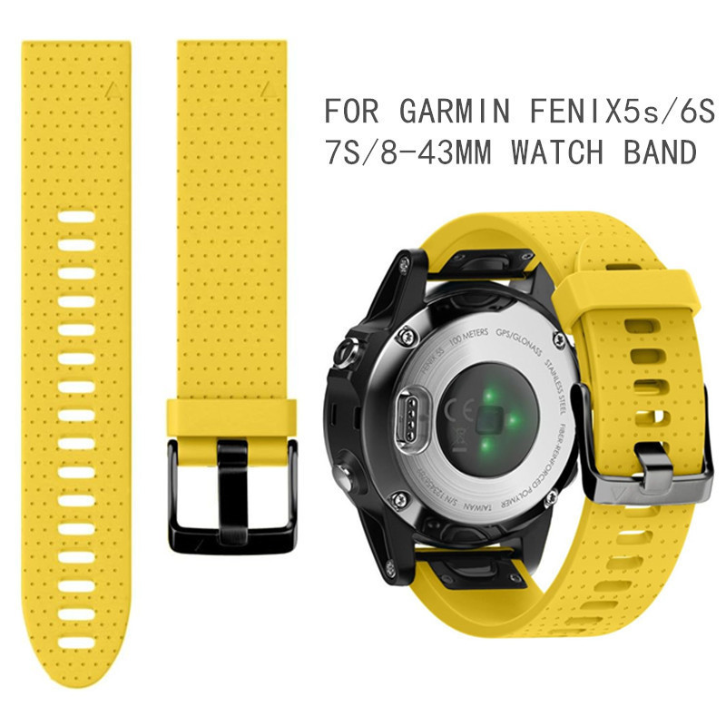 Suitable for Garmin Fenix7S/6S/5S/8 Solid Color Silicone Watch Strap 20mm Quick Release Watch Strap Suitable for Garmin Fenix7S/6S/5S/8 Solid Color Silicone Watch Strap 20mm Quick Release Watch Strap