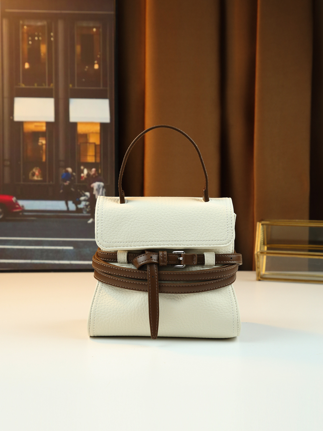 Damen Handtasche Aus Gewachstem Leder Als Umhängetasche Elegant_voghion.com