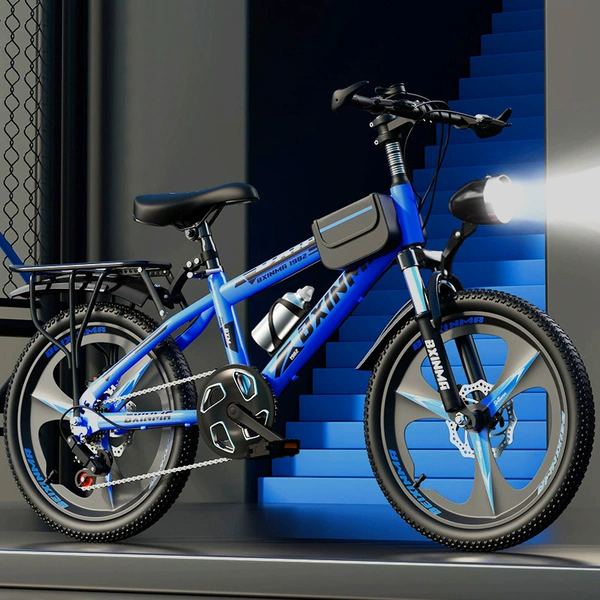 ¤Integrated wheel LED light dark blue/variable speed [disc brake/shock absorption] full belt-18 inches 6-9 years old 120-140+