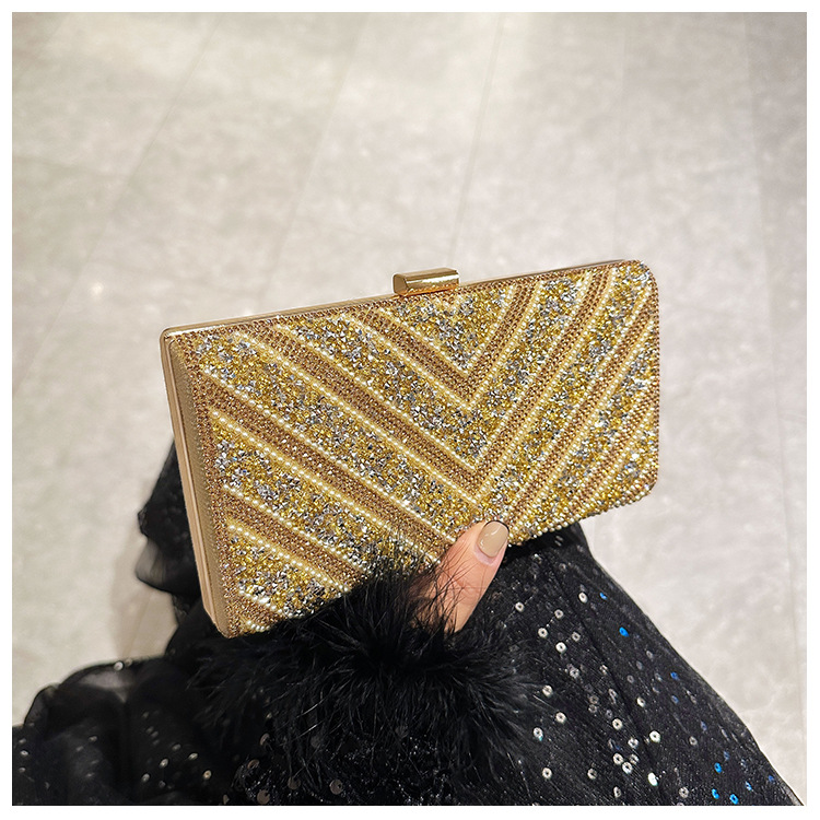 2025 Cross-border new dinner bag, European and American women's handbag, diamond-encrusted banquet clutch, evening dress bag, women's bag undefined