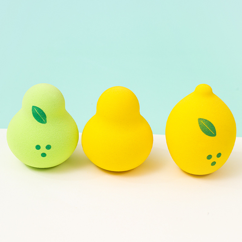 Frutas personalizadas polvo de maquillaje de huevo esponja maquillaje suave almohadilla de aire de huevo de maquillaje de agua más grande esponja de forma huevo