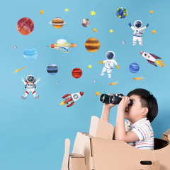 跨境貨源新款九大行星球宇宙牆貼畫客廳臥室兒童房裝飾貼紙KSR-21