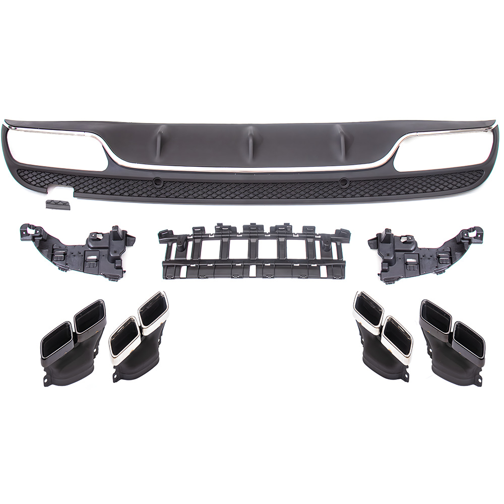 Suitable for Mercedes-Benz C-Class (15-18) W205-C205 Four-Door Sports Upgraded Tail Lip and Tail Throat Factory Direct Sale