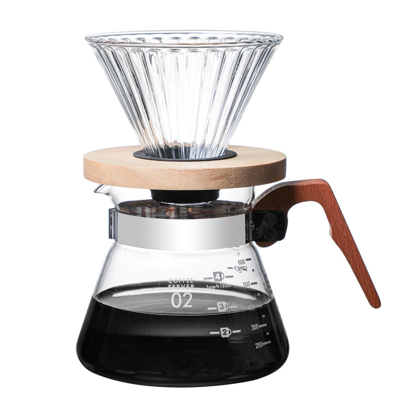 Glass coffee pot, rubber coffee set, increased thickness, plus size, (Physicals)