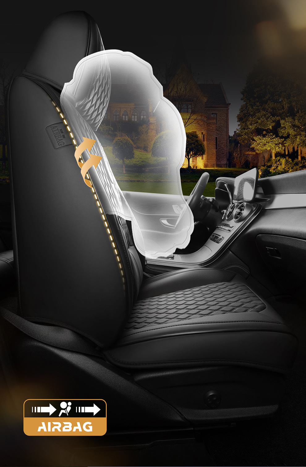 Solid Waist-Supporting Nappa Leather All-Season Universal Seat Cushion Suitable for Lavida, Sagitar, Sylphy, Corolla, and Eado Universal Seat Covers