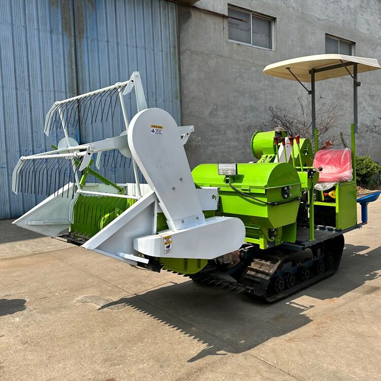 履带式水田割稻机 大型小麦联合收割机 微型收割脱粒装袋一体机