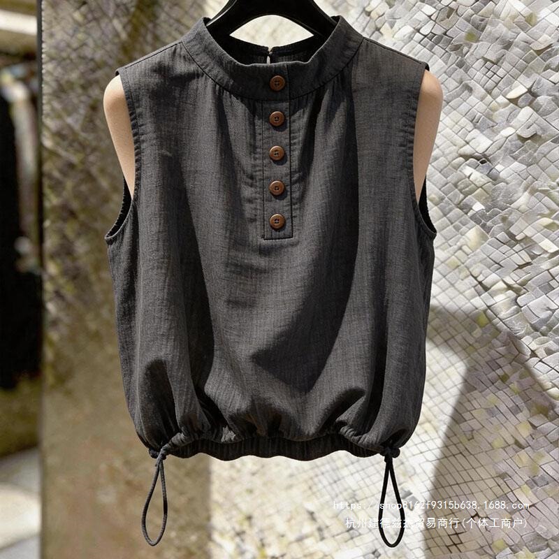 Summer new European-style fashion elegant slim-fit sleeveless shirt for office workers, versatile top for women, trendy and popular Summer new European-style fashion elegant slim-fit sleeveless shirt for office workers, versatile top for women, trendy and popular