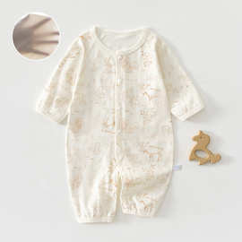 婴儿连体衣夏季薄款透气哈衣后背网眼爬服新生儿衣服男女宝空调服