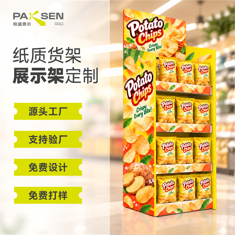 Costco Walmart Store Snack Display Rack Paper Shelf Paper Display Cabinet Floor-Standing Display Rack Foldable