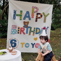 2岁生日快乐仪式感布置男童背景挂布小宝宝氛围装饰场景拍照道具