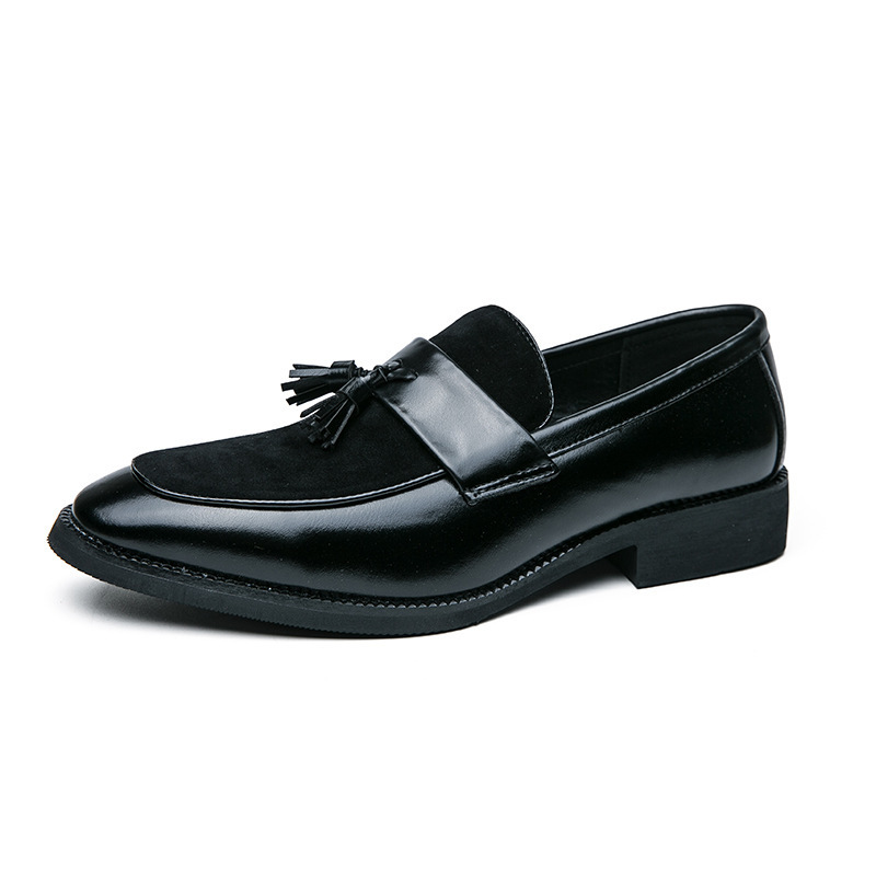 Zapatos de cuero de punta para hombres tendencia británica un pedazo de ropa de negocios transpirable zapatos de beans zapatos de hombre casuales image 6