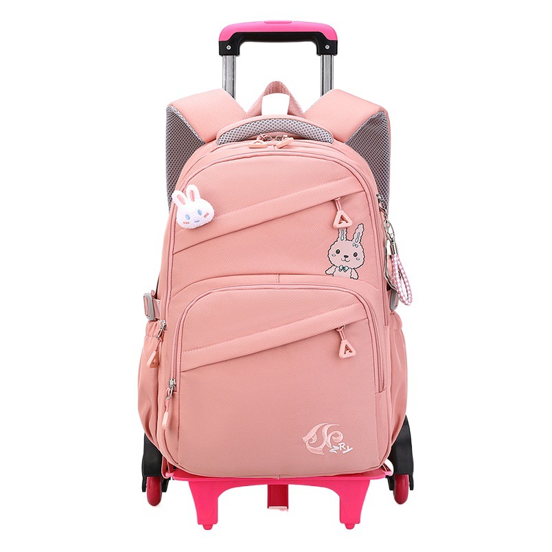 Pescado natural de una sola pieza de entrega Estudiante de escuela secundaria Escalera de seis ruedas Carro Mochila de escuela primaria Estudiante de gran capacidad Mochila transfronteriza especial