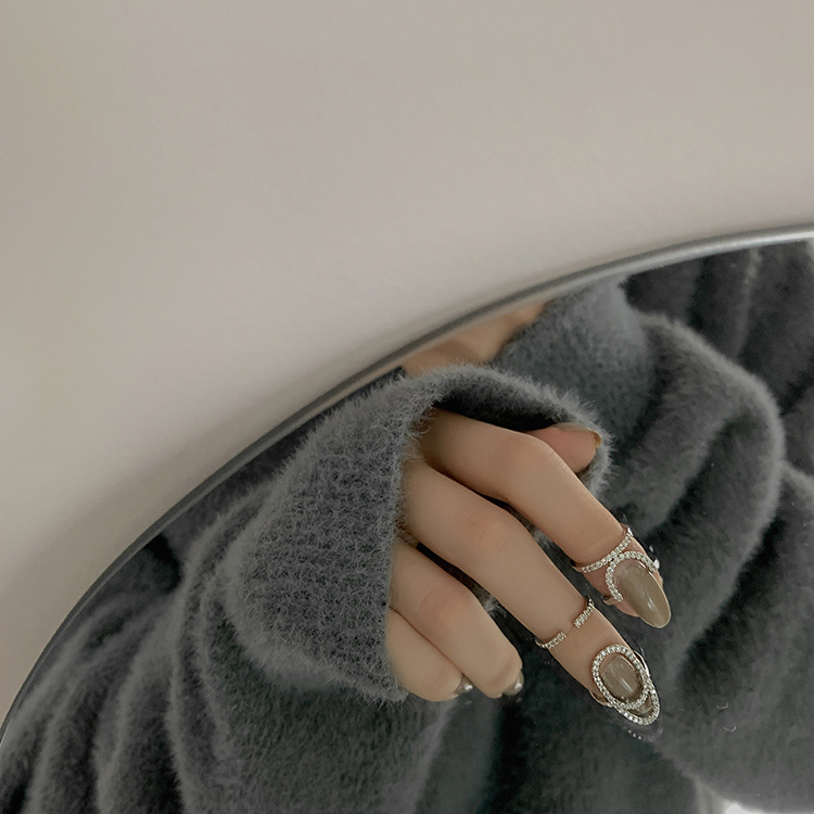 Open Rings Classification Copper Geometric Zircon Open Rings