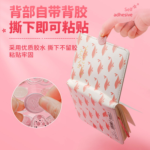 Creative imitation fire paint seal sticker hand account label sealing sticker three-dimensional ins style card girl student sticker
