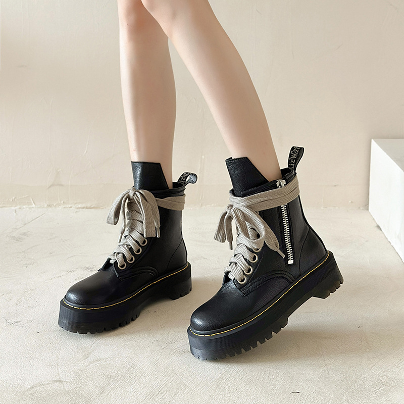 Herbst- und Winteroberbekleidung, runde Zehen, quadratischer Absatz, Autonähte, Motorradstiefel, trendige, coole, hübsche kurze Damenschuhe_voghion.com