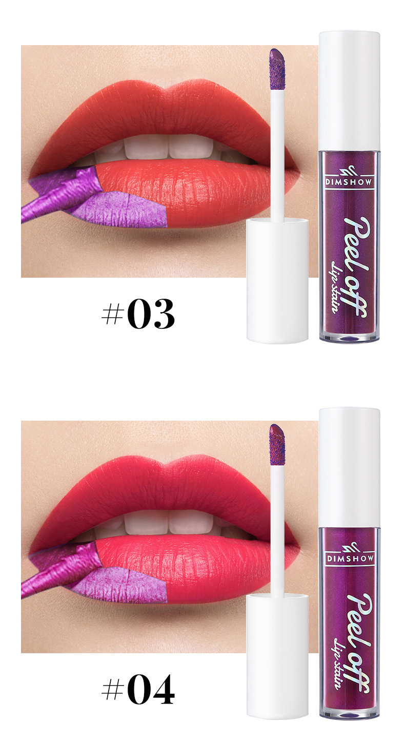 DIMSHOW Peel-off Lip Gloss Matte finish with a base color Lipstick water Peel-off Lip Dye undefined