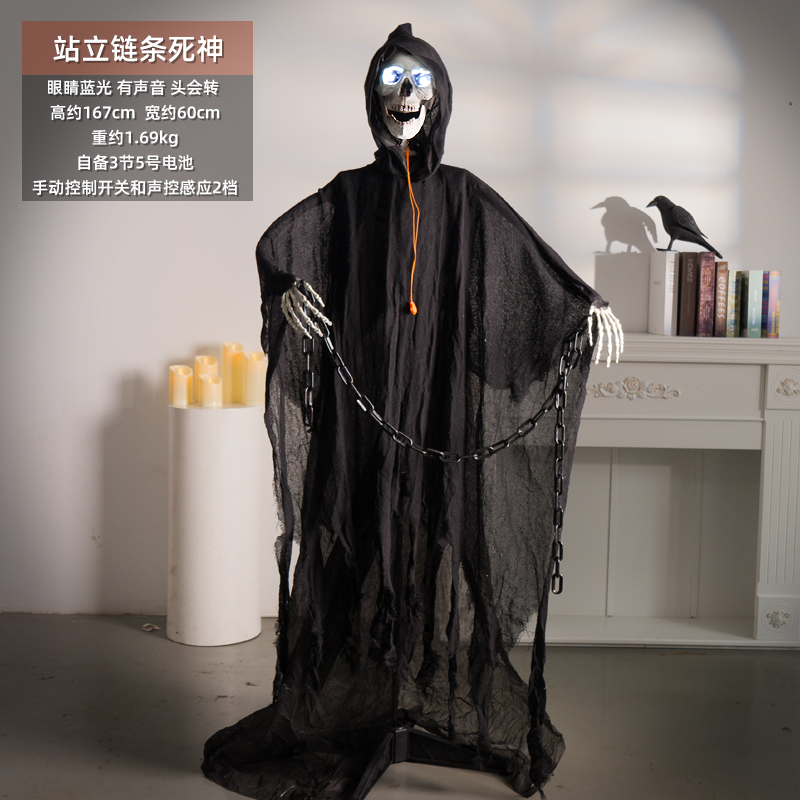 Decoración de Halloween Fantasmas eléctricos control de voz inducción de pie de la muerte Fantasmas Zombies Fantasmas Horror Decoración Props de la casa embrujada