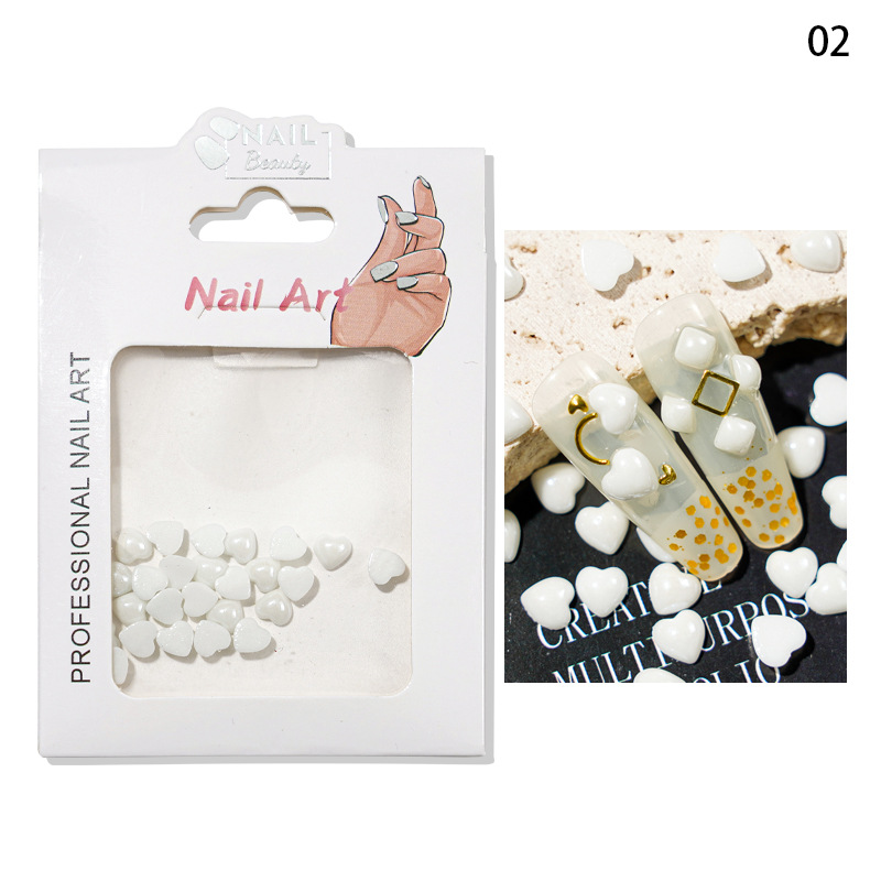 Accesorios de perlas de manicure amor taladro de uñas decoración de perlas blancas estrellas taladro de joyas de manicure taladro