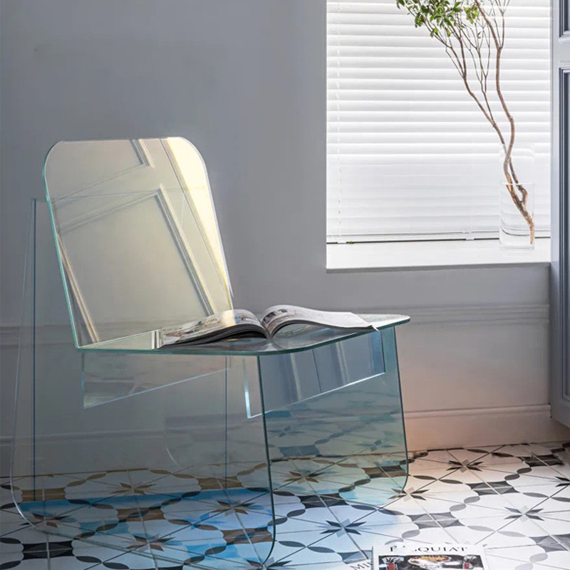 北欧透明休闲椅现代亚克力创意有机玻璃水晶椅简约ins风 彩色椅子
