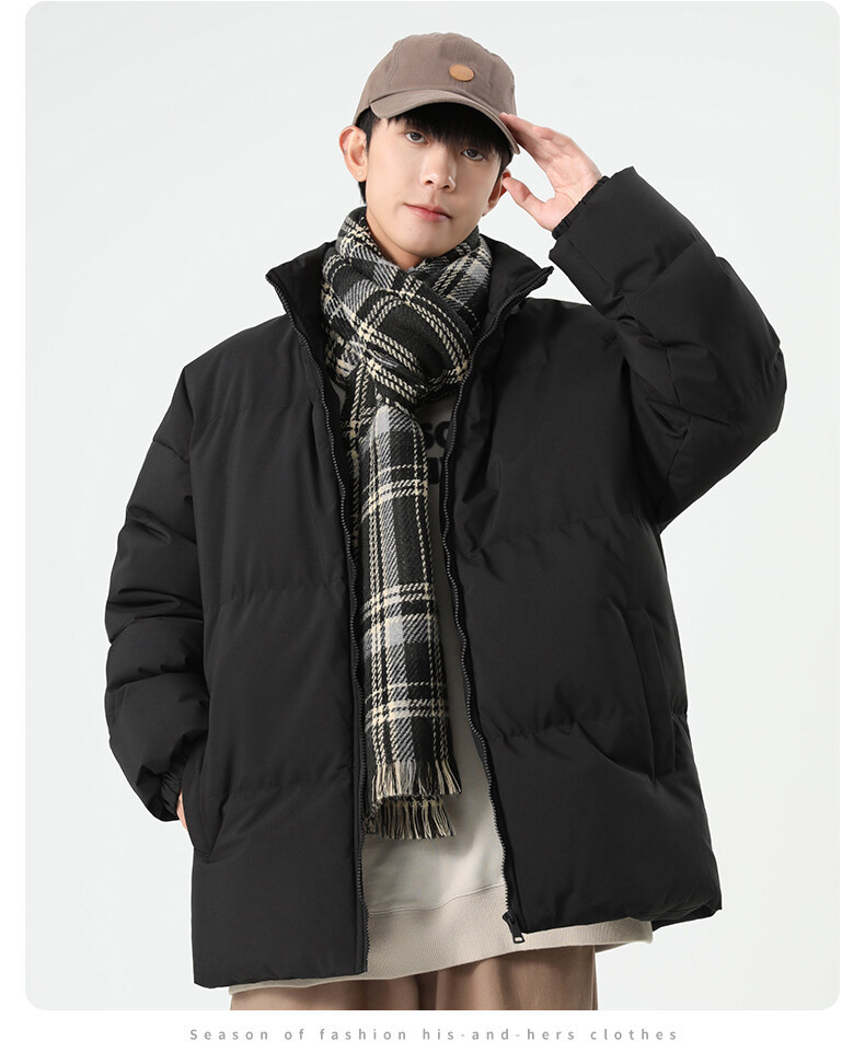 Steppjacke mit Stehkragen für Damen und Herren, dicke Daunenjacke für Paare, Steppjacke für Herren_voghion.com