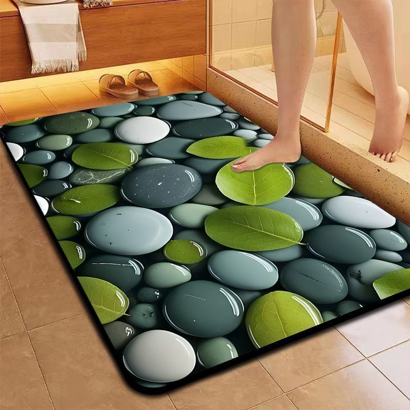Alfombra de suelo de adoquines de diatomitas, almohadilla de pies absorbente de agua, almohadilla de pies antideslizante de baño resistente al desgaste image 24